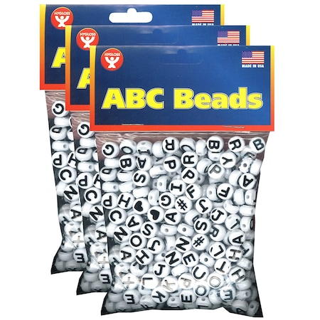 Hygloss Products ABC Beads, Black and White, PK900 69301